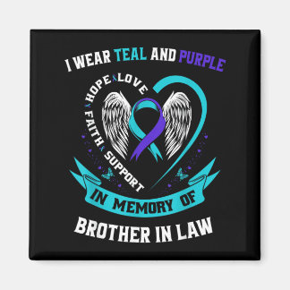 Ik draag een turquoise paarse bewustzijnsshirt zwa magneet