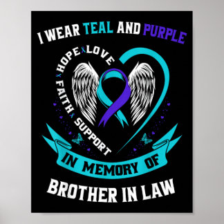 Ik draag een turquoise paarse bewustzijnsshirt zwa poster