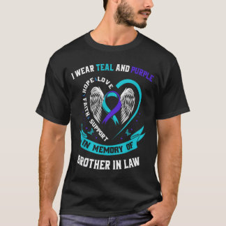 Ik draag een turquoise paarse bewustzijnsshirt zwa t-shirt