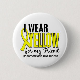 Ik Draag geel voor mijn vriend 10 endometriose Ronde Button 5,7 Cm