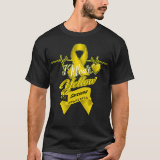 Ik draag geel voor sarcoma bewustzijn t-shirt