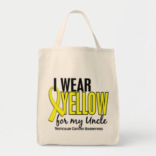 Ik Draag Gele oom 10 Testiculaire kanker Tote Bag