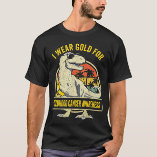 Ik Draag Gold voor kinderkanker Dinosau T-shirt