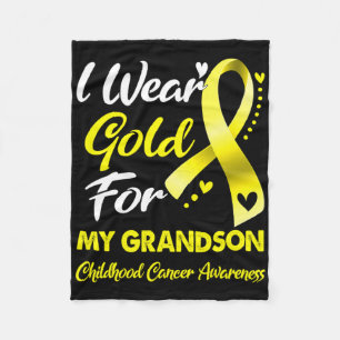 Ik Draag Gold voor mijn kleinzoon kinderkanker Fleece Deken
