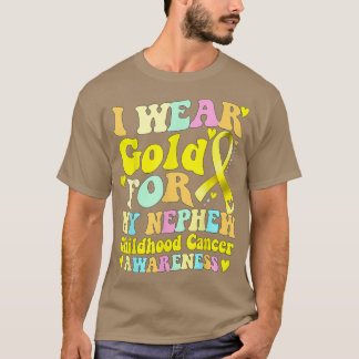 Ik Draag Gold voor mijn Nephew kinderkankereducati T-shirt
