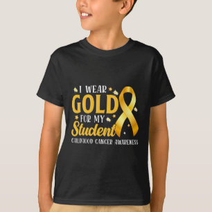 Ik Draag Gold voor mijn student, gele lintleraar T-shirt