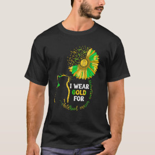 Ik Draag goud voor de bewustwording kinderkanker m T-shirt