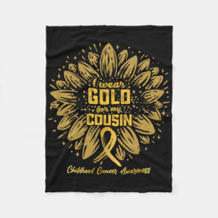 Ik draag goud voor mijn neef - Goud Zonnebloem Kin Fleece Deken