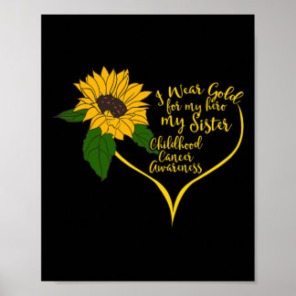Ik draag goud voor mijn zus bewustzijn van kinderk poster