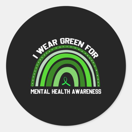 Ik Draag Green for Mental Health Awareness 2 Ronde Sticker (Voorkant)