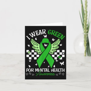 Ik Draag Green for Mental Health Awareness Butterf Kaart