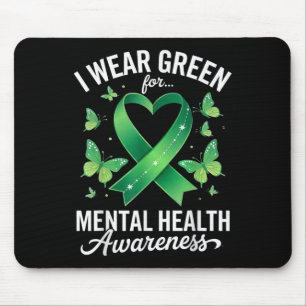 Ik Draag Green for Mental Health Awareness Butterf Muismat