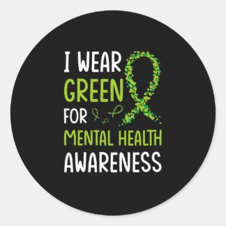 Ik Draag Green for Mental Health Awareness Maand Ronde Sticker