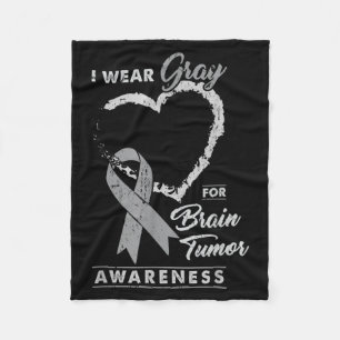 Ik draag grijs voor Brain Tumor Awareness vintage Fleece Deken