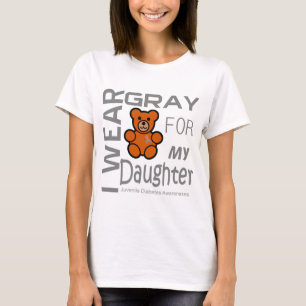 Ik draag grijs voor mijn dochter jeugdige diabetes t-shirt