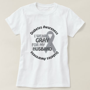 Ik Draag grijs voor mijn man die Diabetes Awar ste T-shirt