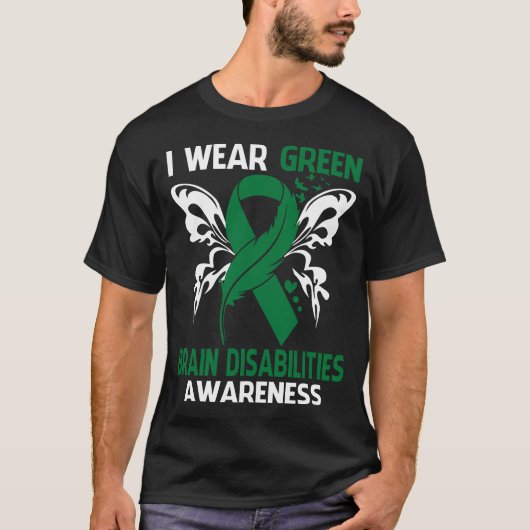 Ik Draag 'groen' voor bewustzijn van HERSENEN T-shirt (Voorkant)