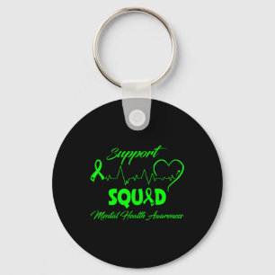 Ik Draag Groen voor Geestelijke Gezondheidsbewustz Sleutelhanger