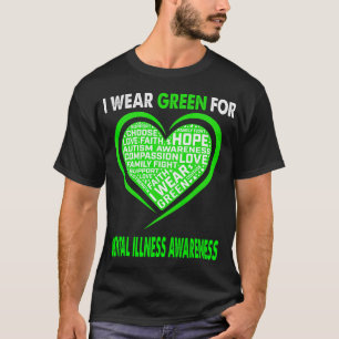Ik Draag groen voor geestesziekte-bewustzijn Faith T-shirt