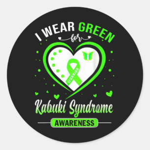 Ik Draag groen voor Kabuki Syndrome Awareness Warr Ronde Sticker