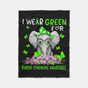 Ik draag groen voor Kabuki Syndroom bewustzijn Fleece Deken