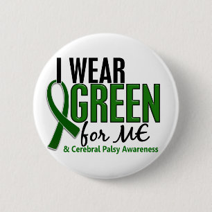 Ik Draag groen voor me 10 Cerebral Palsy Ronde Button 5,7 Cm