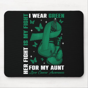 Ik Draag groen voor mijn tante Leverkanker Awarene Muismat