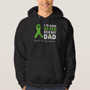 Ik Draag groen voor mijn vader Tbi Awareness Green Hoodie