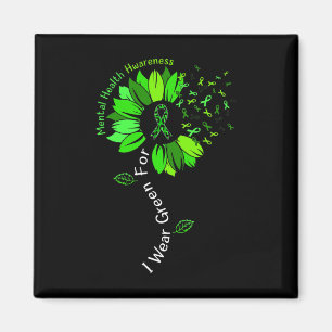 Ik Draag groene rib voor geestelijke gezondheid Magneet