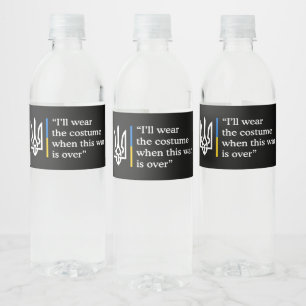 Ik Draag het kostuum als de oorlog voorbij was Waterfles Etiket
