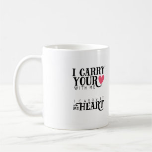 ik draag je hart bij me Roze hart Koffiemok