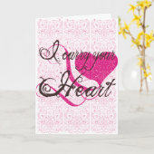 Ik draag je hart wenskaart kaart (Gele Bloem)