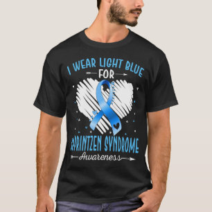 Ik draag lichtblauw voor SHPRINTZEN SYNDROOM bewus T-shirt