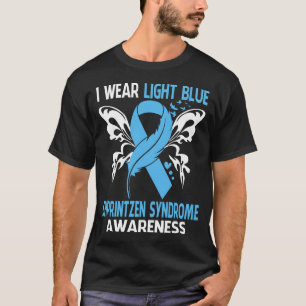 Ik draag lichtblauw voor SHPRINTZEN SYNDROOM bewus T-shirt