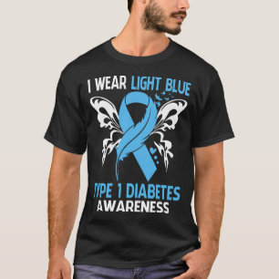 Ik Draag lichtblauw voor type 1-diabetesbewustzijn T-shirt