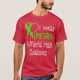 Ik Draag Lime Green voor geestelijke gezondheid Ri T-shirt