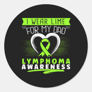 Ik Draag Limoen voor mijn vader Lymphoma Bewusthei Ronde Sticker