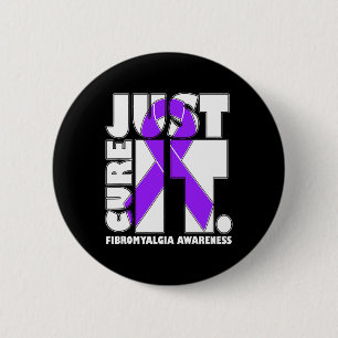 Ik Draag lint Paarse fibromyalgie bewustzijn Ronde Button 5,7 Cm
