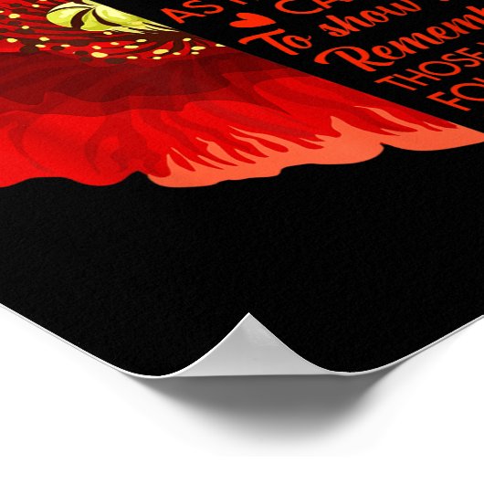 Ik Draag Little Red Poppy Flower Soldier Veteran Poster (Hoek)