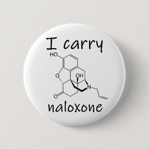 Ik draag naloxon  ronde button 5,7 cm