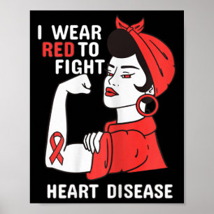 Ik Draag om hartziekte T-shirt hartaanval te bestr Poster