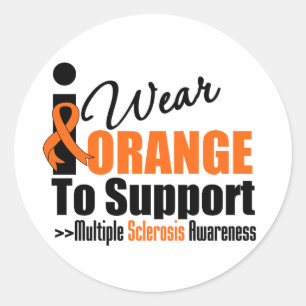 Ik Draag Oranje aan voor multiple sclerose bewustz Ronde Sticker