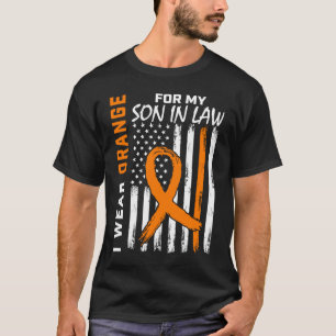 Ik draag oranje schoonzoon leukemie bewustzijnsvla t-shirt