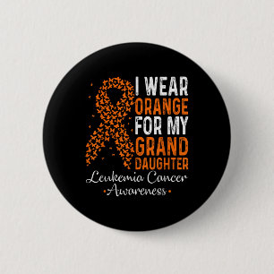 Ik draag oranje voor de leukemie van mijn kleindoc ronde button 5,7 cm