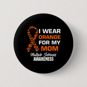 Ik draag oranje voor de MS multipele sclerose van Ronde Button 5,7 Cm