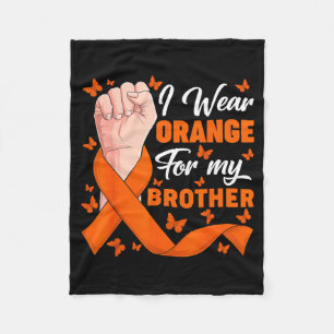 Ik draag oranje voor mijn broer Leukemiebewustzijn Fleece Deken