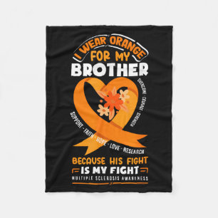 Ik draag oranje voor mijn broer Multiple Sclerose Fleece Deken