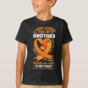 Ik draag oranje voor mijn broer Multiple Sclerose T-shirt