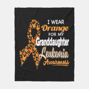 Ik draag Oranje voor mijn kleindochter Leukemie AW Fleece Deken