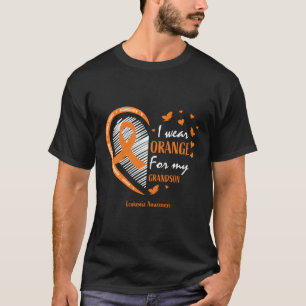 Ik Draag Oranje voor mijn kleinzoon leukemie bewus T-shirt